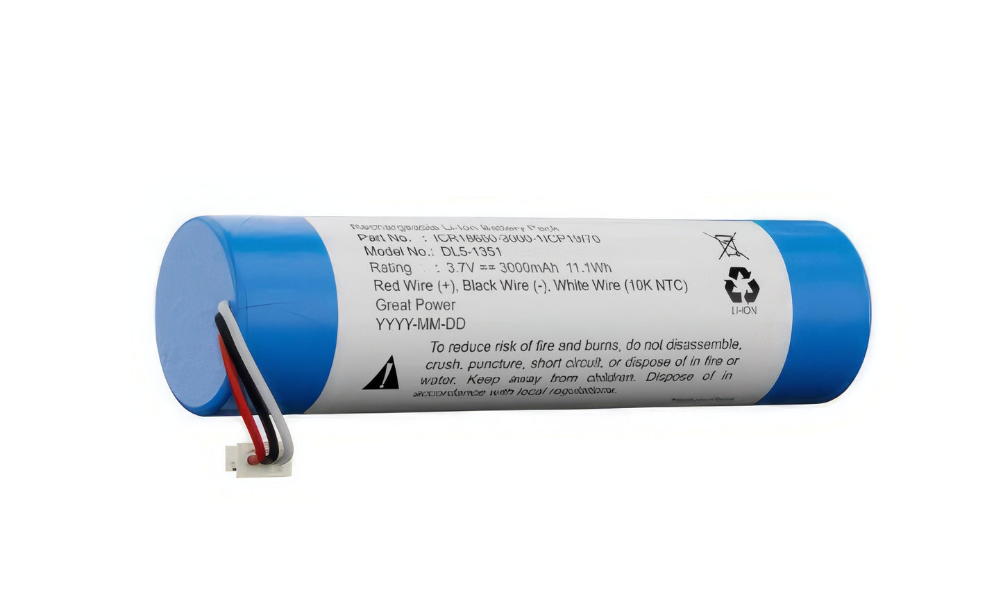 A blue replacement DermLite battery for Dermlite DL5.